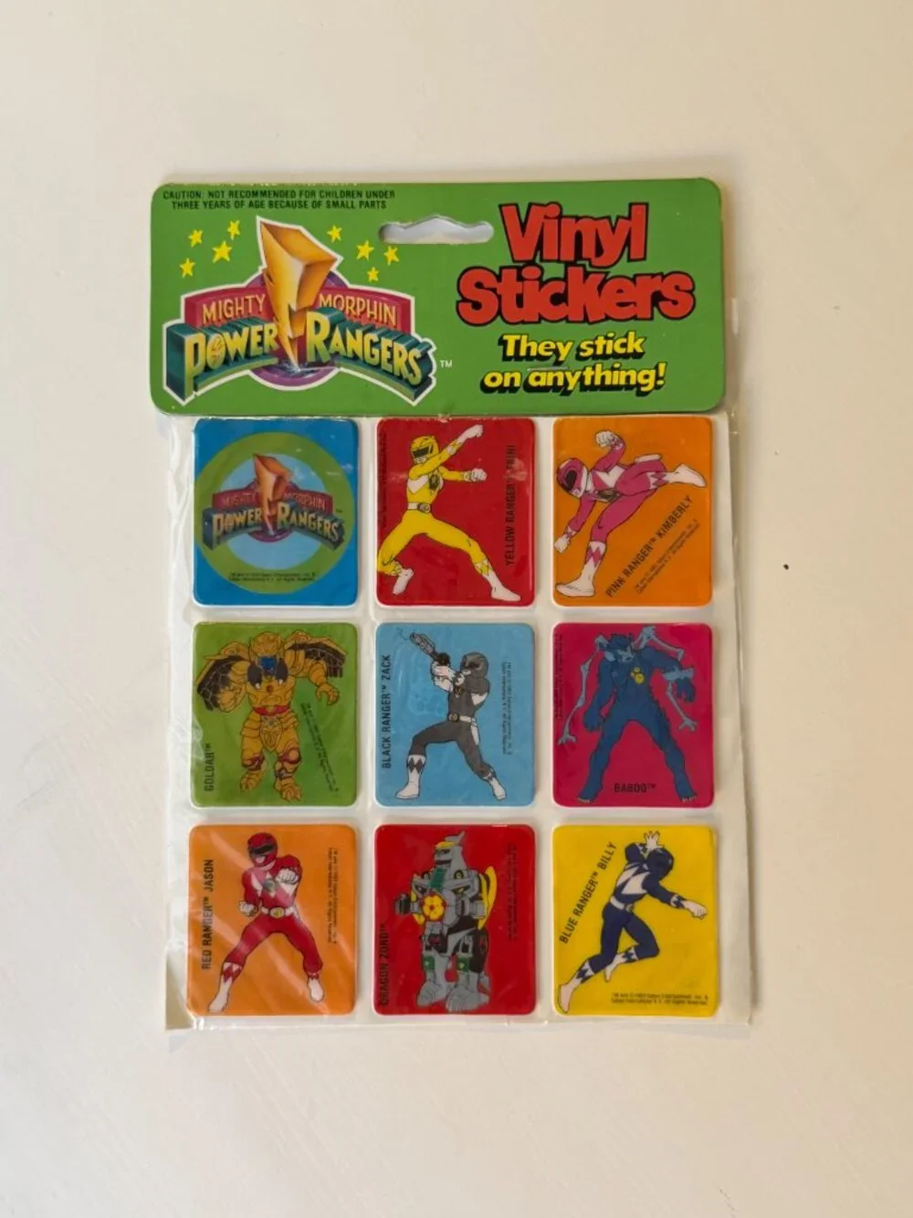 UNOPENED Vintage 1993 Gordy Toy Mighty Morphin Power Rangers Vinyl Stickers